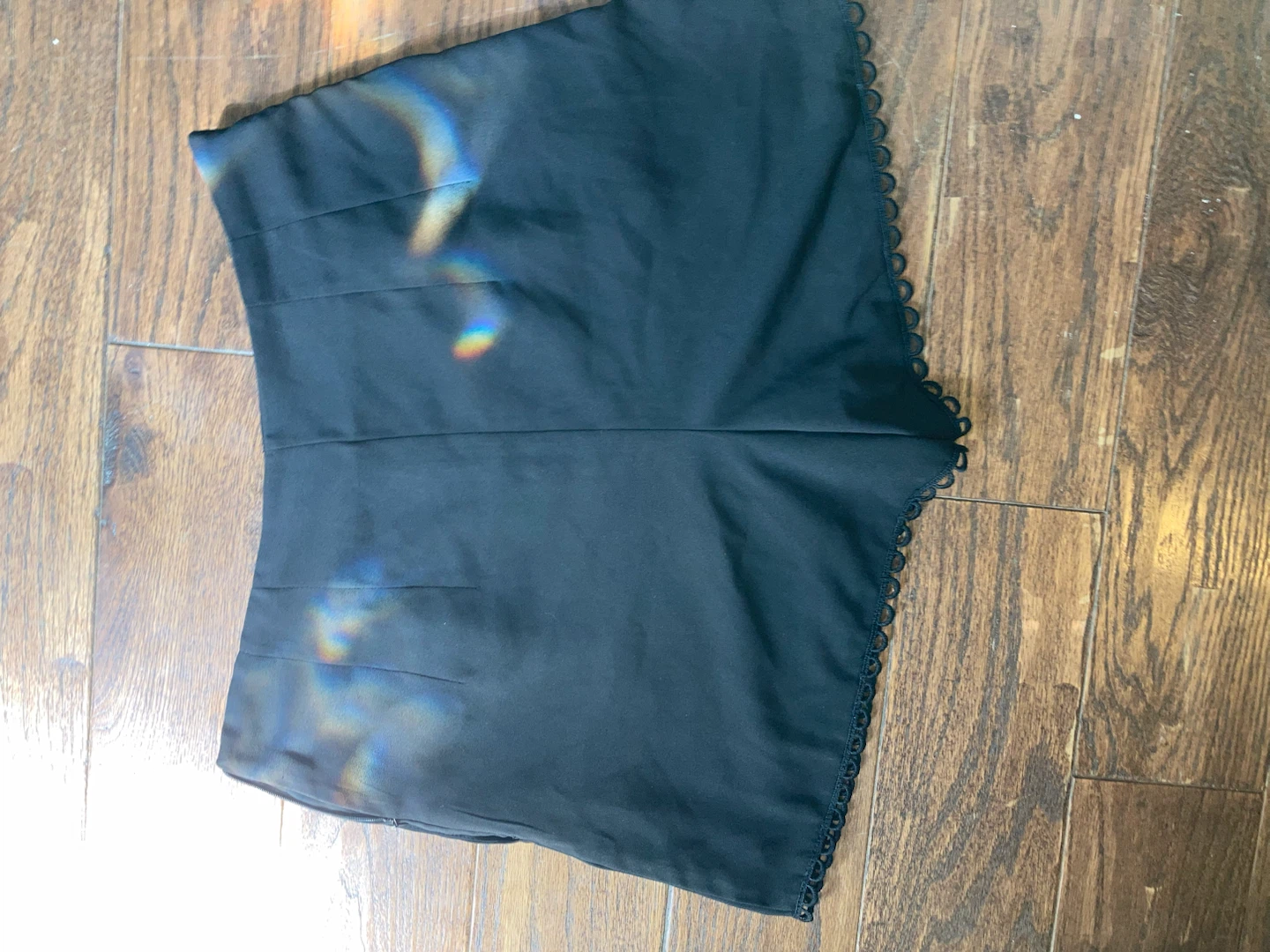 Black High-Waisted Scalloped Shorts