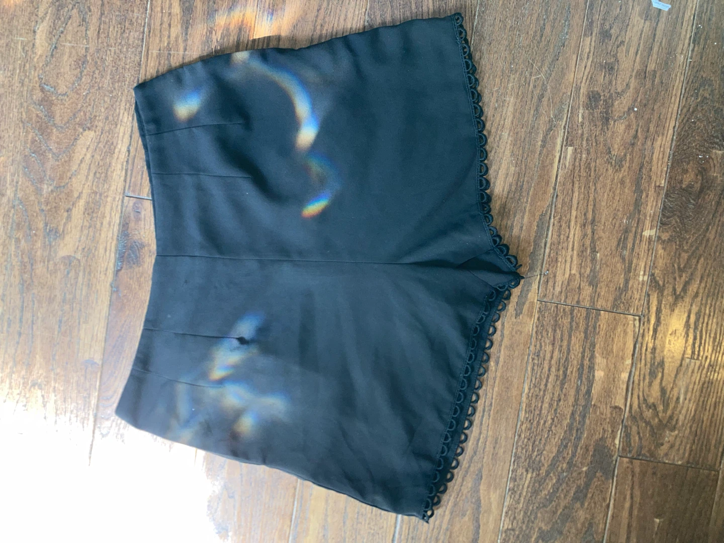 Black High-Waisted Scalloped Shorts - photo 2