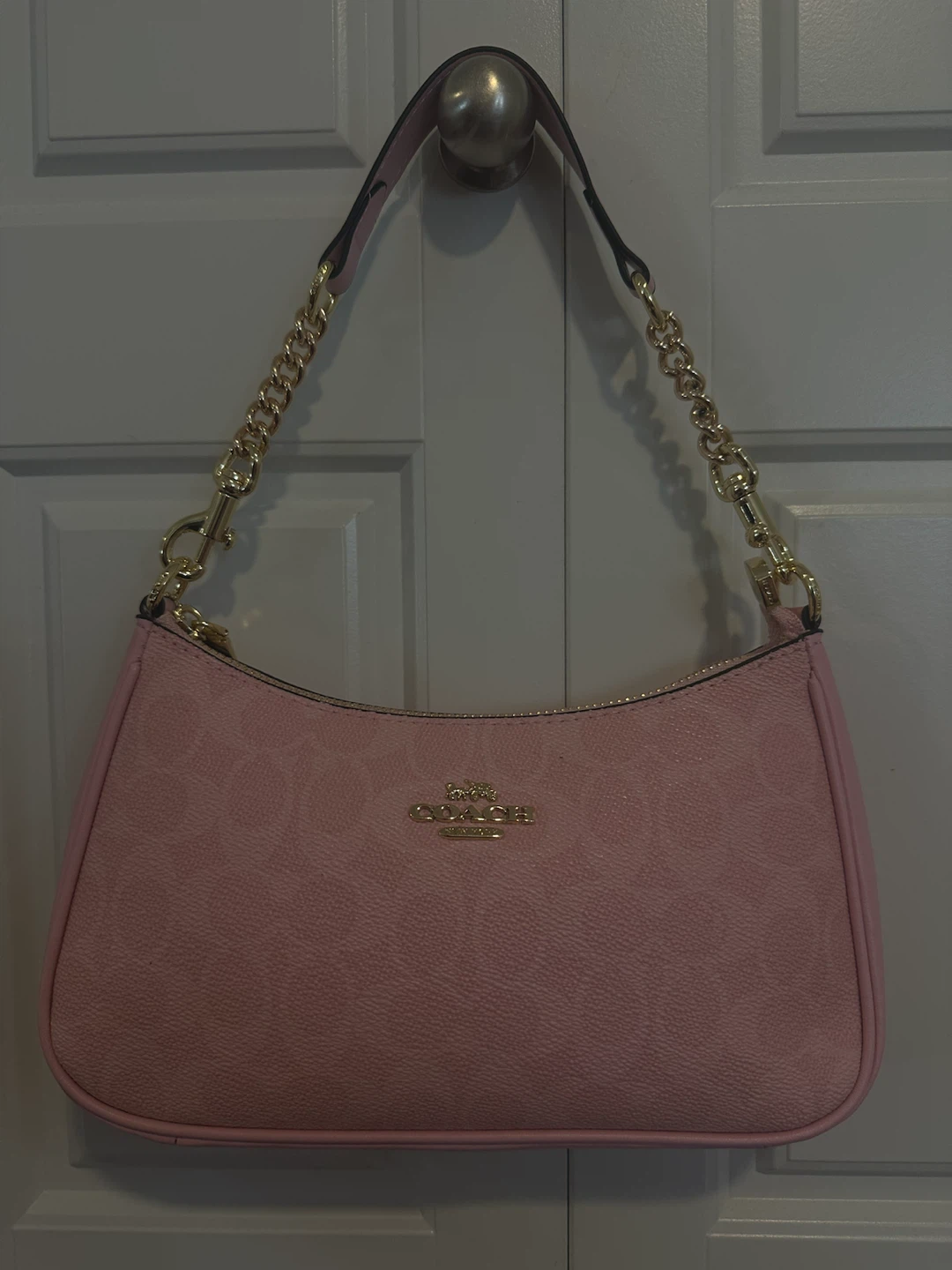 Coach Pink Monogram Shoulder Bag