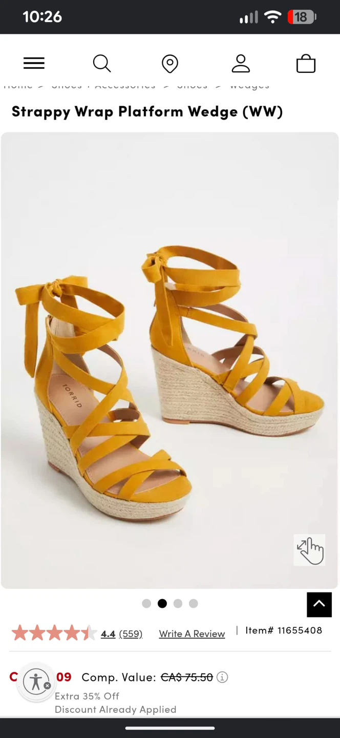 Torrid Strappy Wrap Platform Wedge Sandals Size 10WW