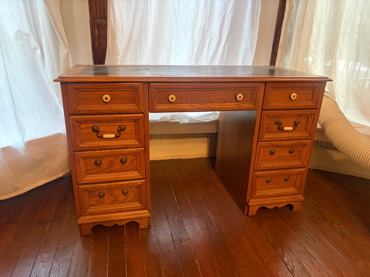 Wooden Desk with Drawers - photo 2