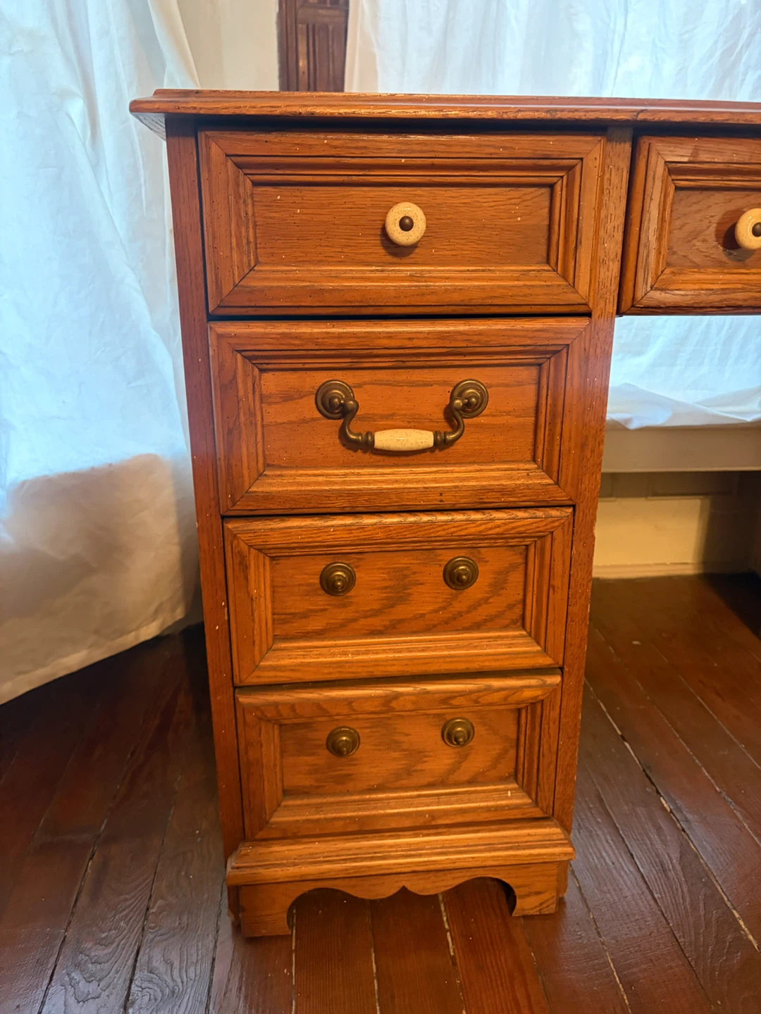 Wooden Desk with Drawers - photo 3