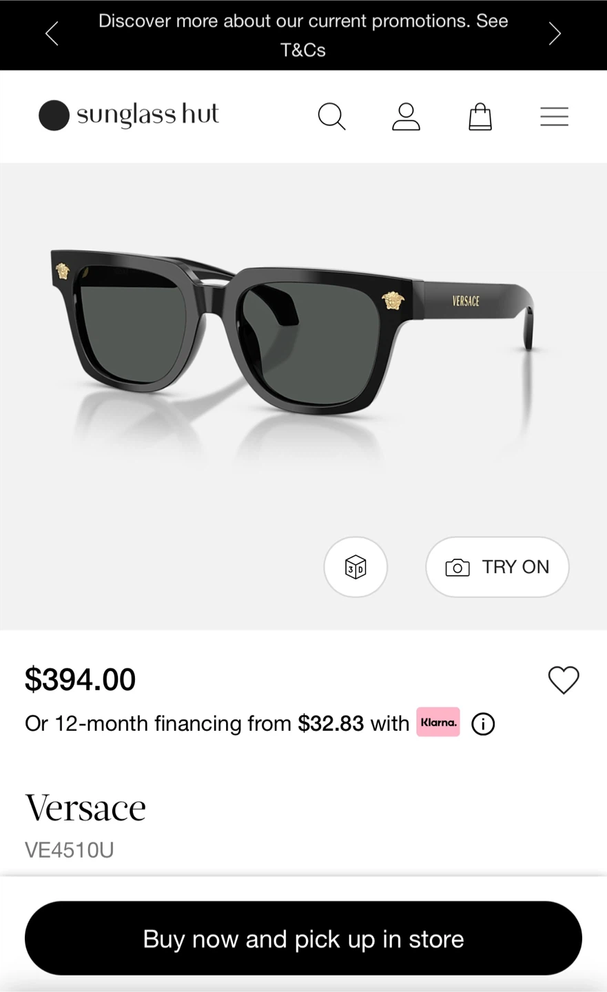 Black Versace Sunglasses