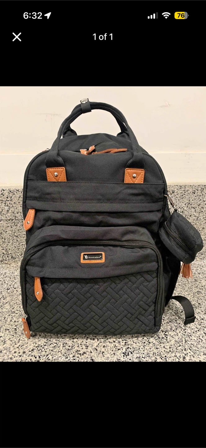 Black Diaper Backpack Bag