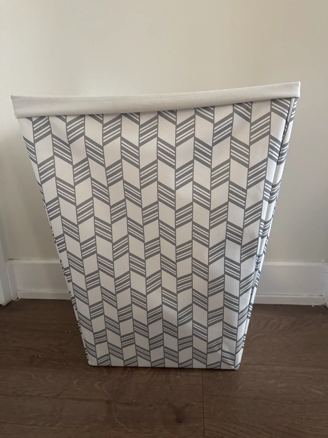 Grey Chevron Laundry Hamper