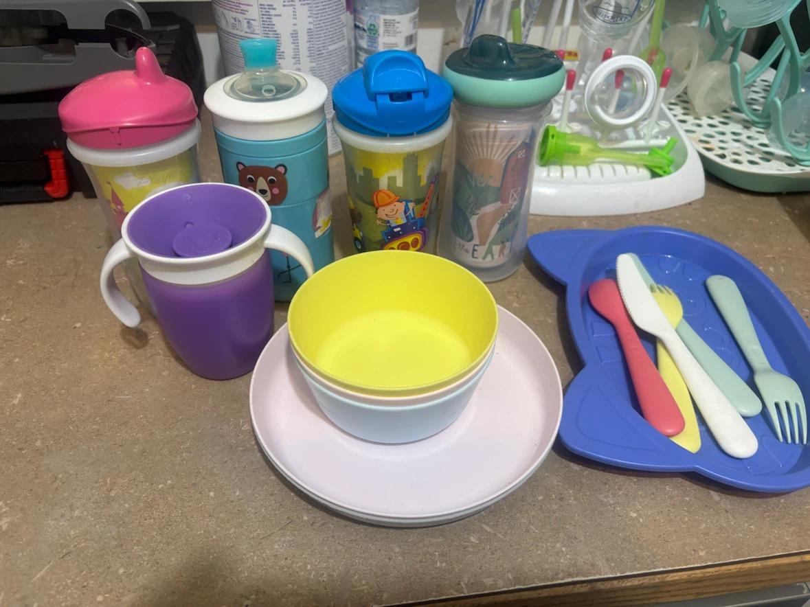 Toddler Sippy Cups, Bowls, and Utensils Set - photo 2