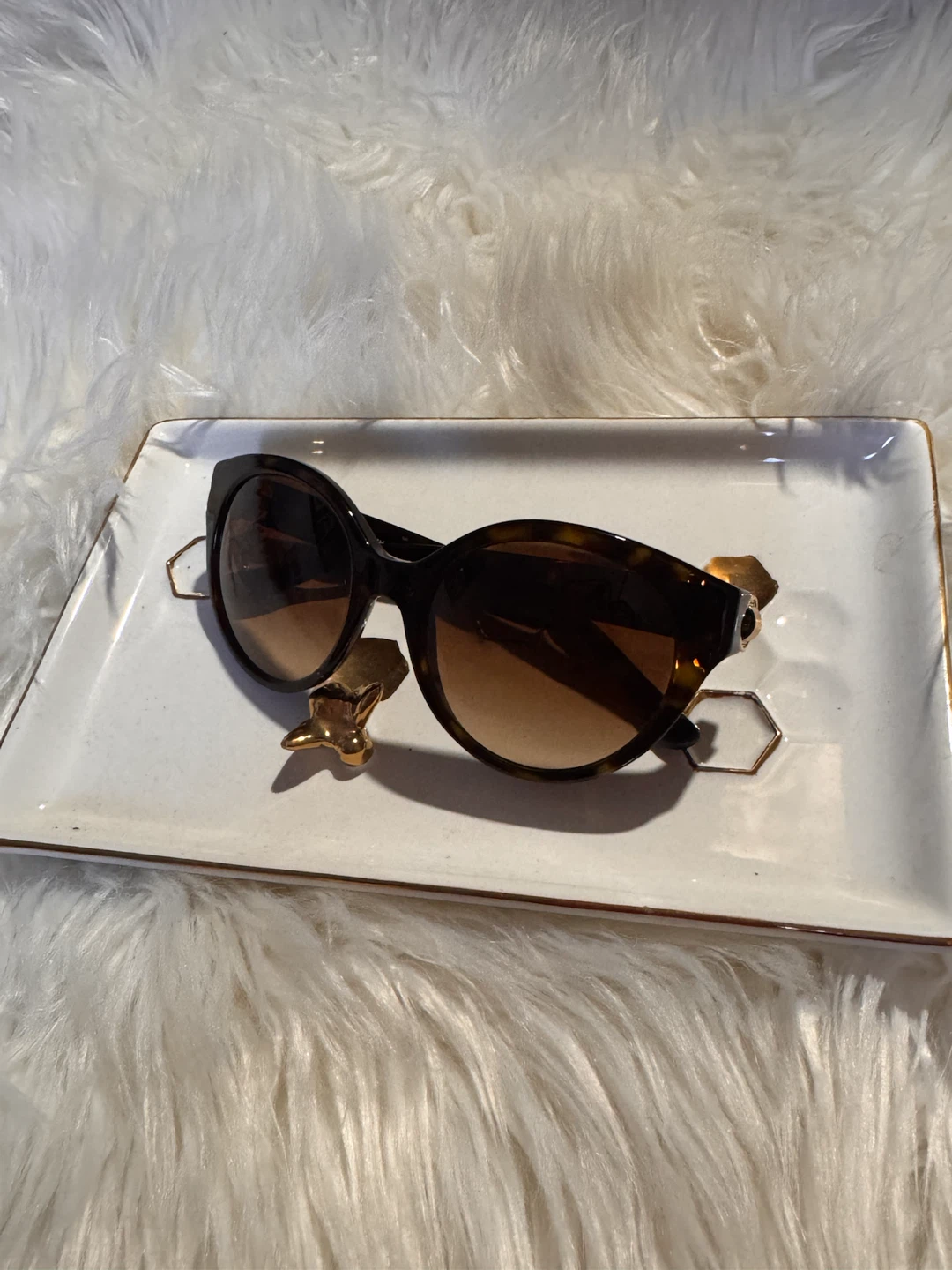 Tory Burch Tortoiseshell Sunglasses with Case