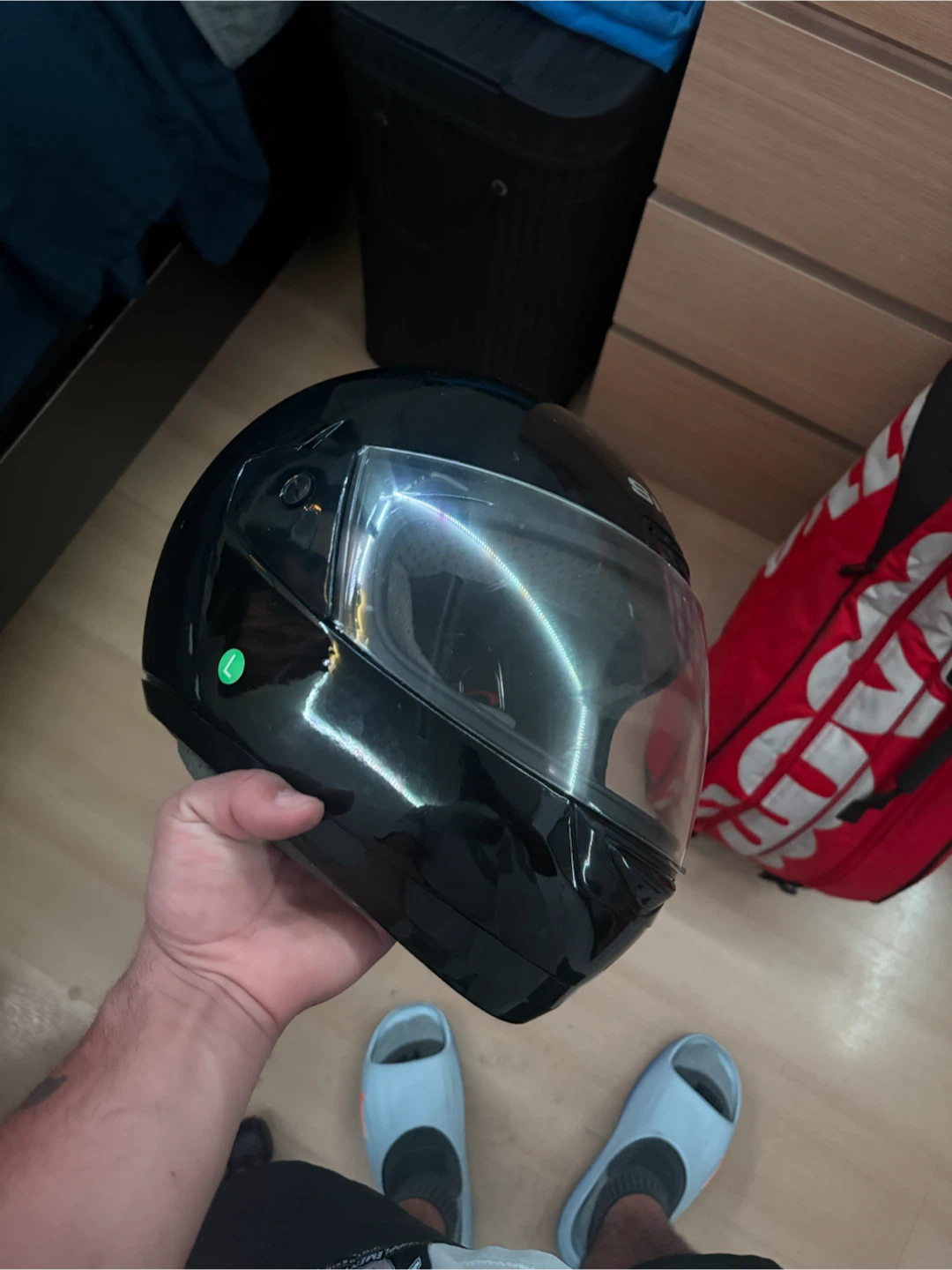 Black Motorcycle Helmet with Visor