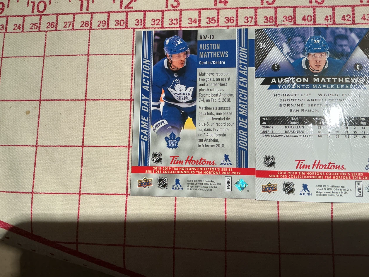 2 Upper Deck Tim Hortons 2028-19 SUSTON MATTHEWS Hockey Cards - photo 5