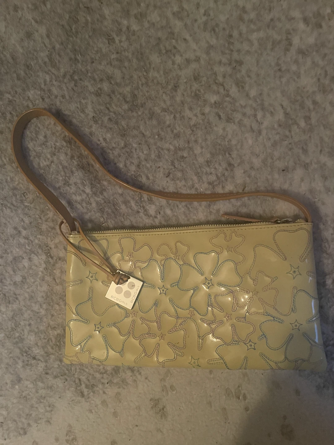 BCBG Girls  Y2K Yellow Floral Patent Shoulder Bag - New - photo 2