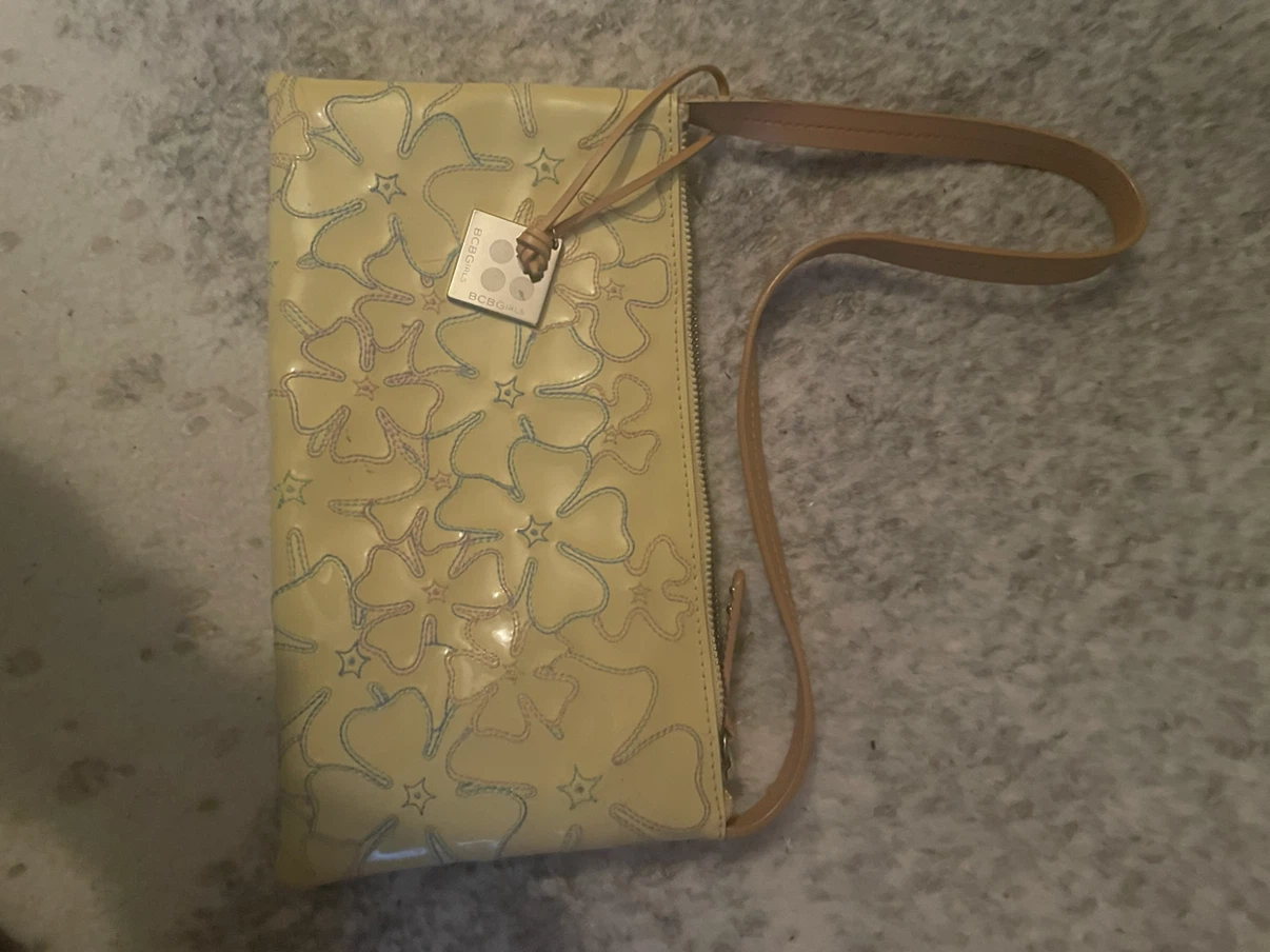 BCBG Girls  Y2K Yellow Floral Patent Shoulder Bag - New - photo 3