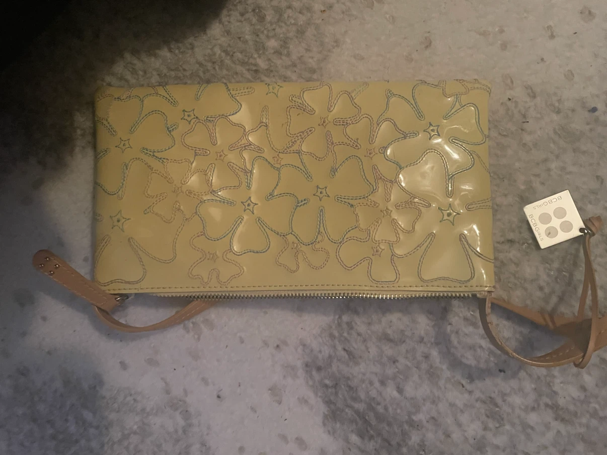 BCBG Girls  Y2K Yellow Floral Patent Shoulder Bag - New - photo 4