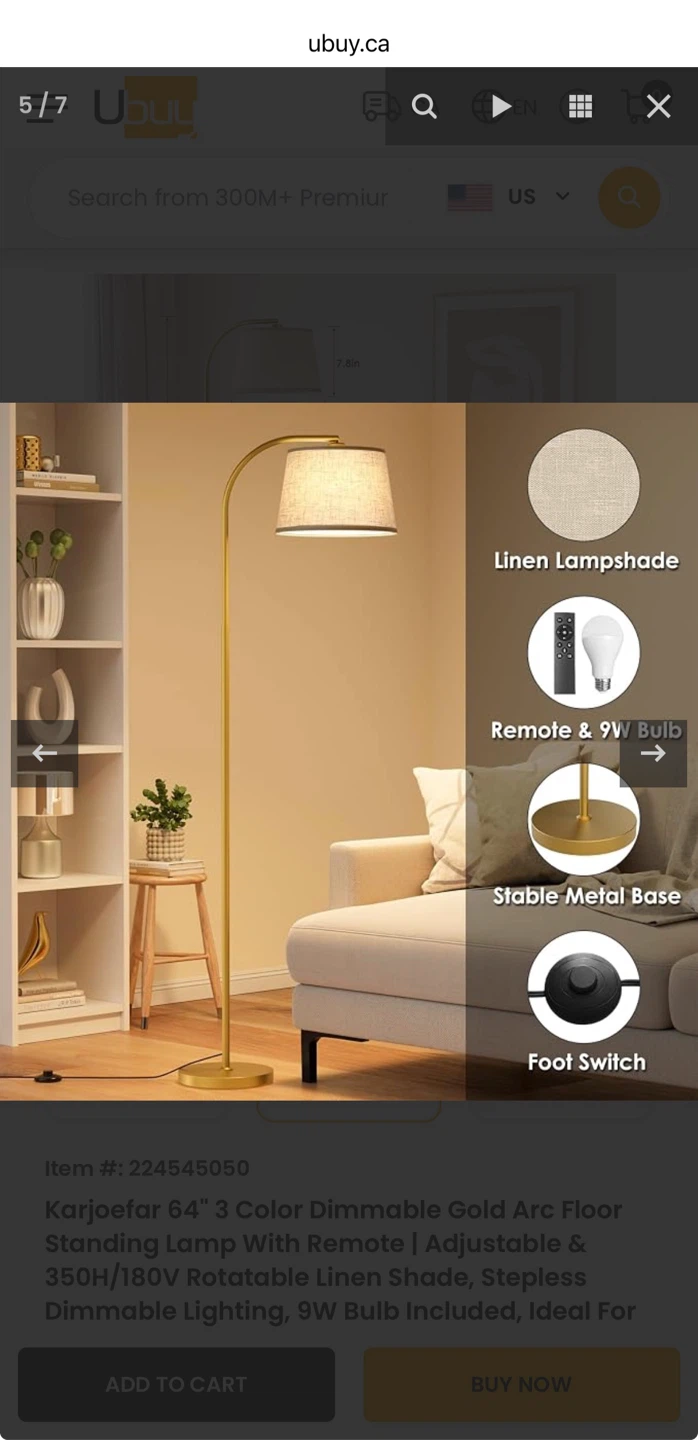 Karjoefar Gold Arc Floor Standing Lamp - photo 5