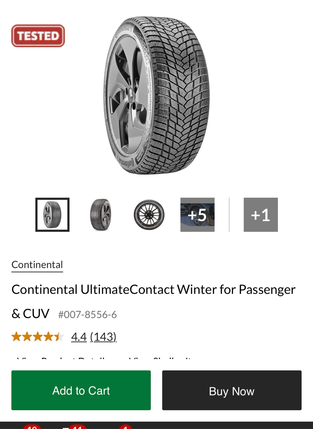 Continental UltimateContact Winter Tire for Passenger & CUV