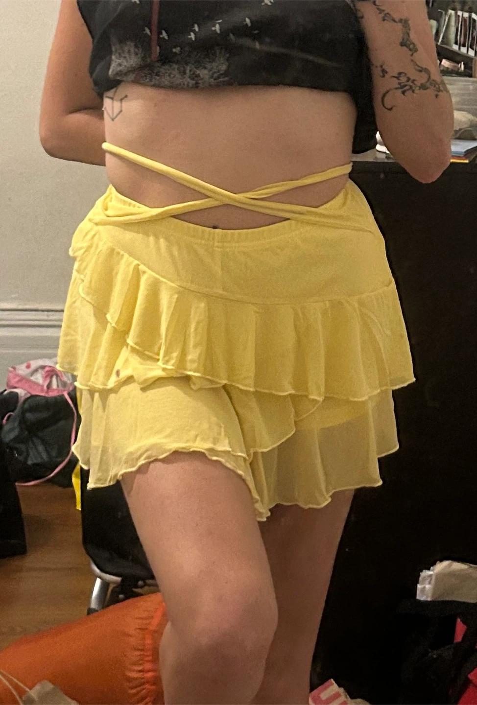 Yellow Ruffled Mini Skort - photo 2