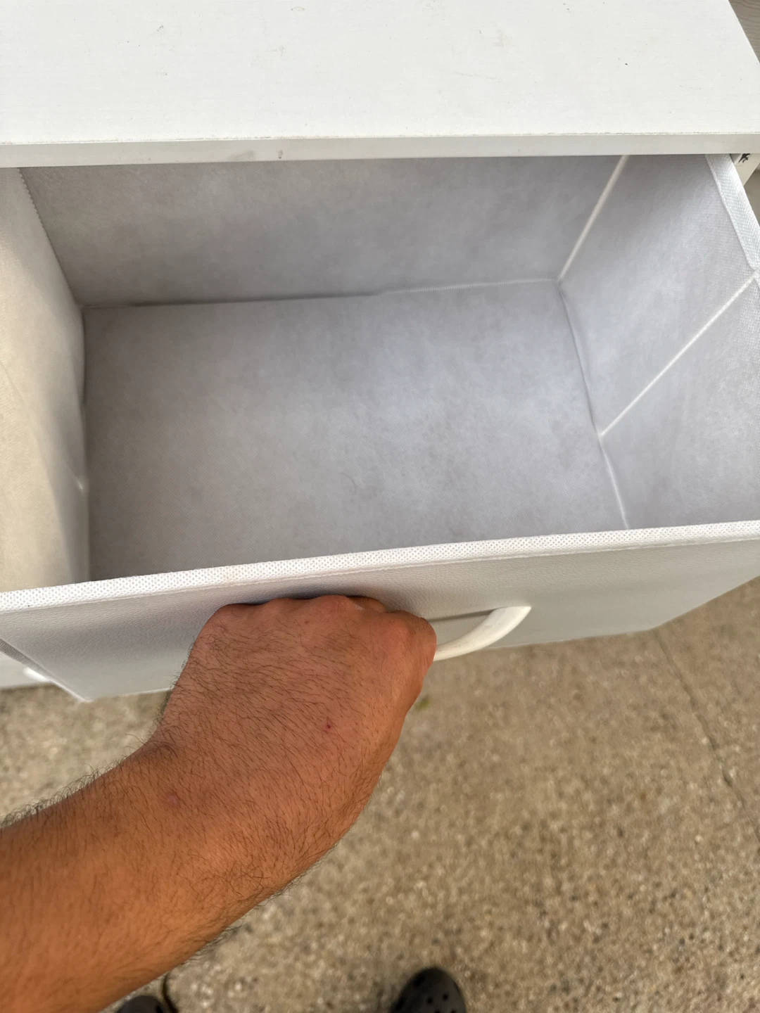 White Fabric Drawer Dresser with Nightstand - photo 3
