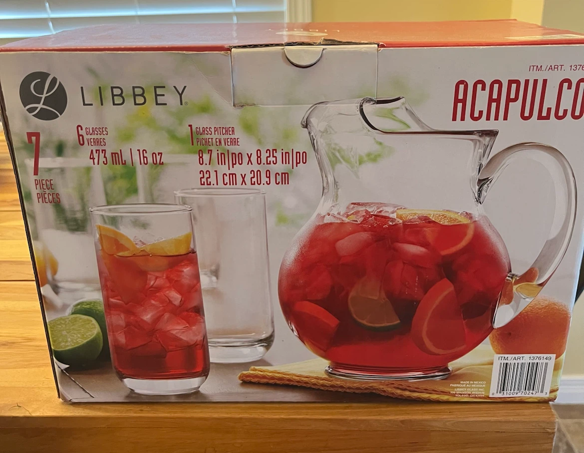 Libbey Acapulco 7-Piece Glass Pitcher and Tumbler Set