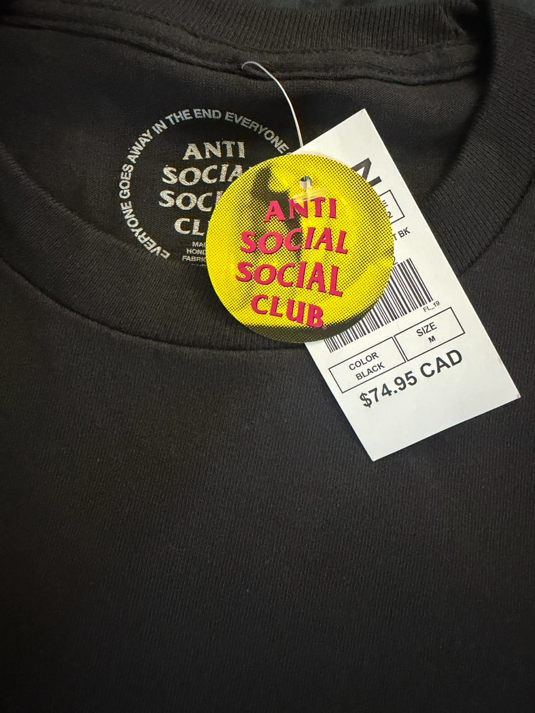 Anti Social Social Club Black T-Shirt (M) - photo 2