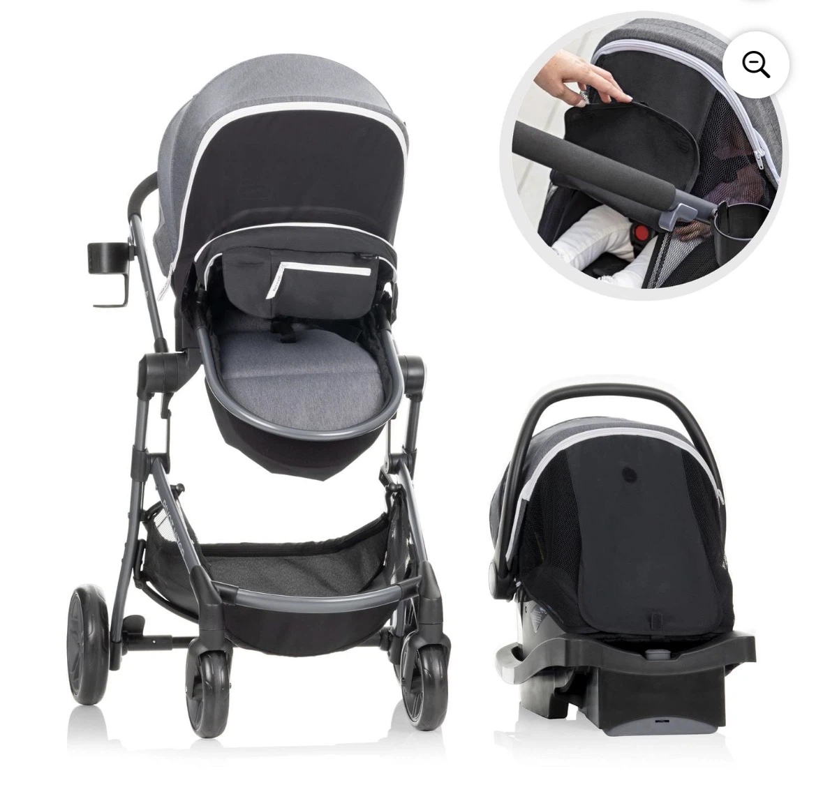 Evenflo Pivot Vizor Travel System with Litemax Car seat