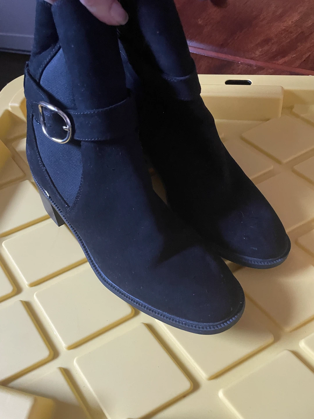 Black Ankle Boots with Buckle Accent - photo 2
