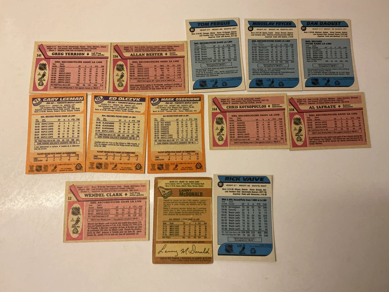 13 Vintage O-Pee-Chee Toronto Maple Leafs Hockey Cards - photo 5