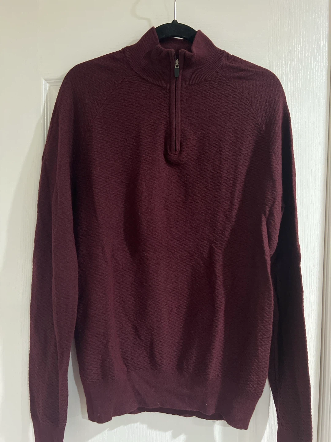 Lachlan 1/4 Zip Pullover Sweater - Burgundy - Size M