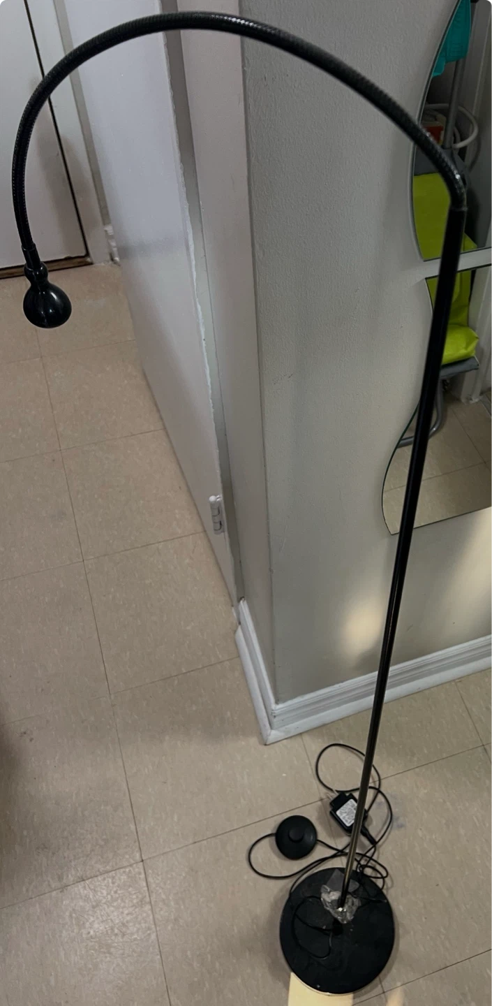 Black Gooseneck Floor Lamp with Foot Switch