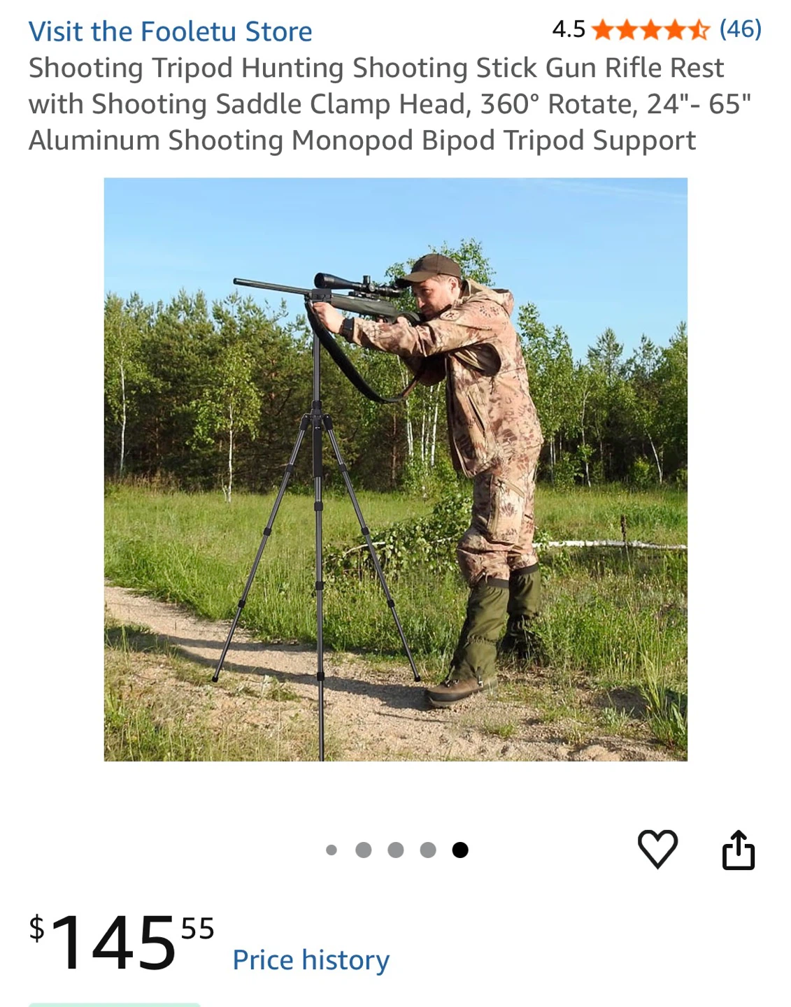 Fooletu Shooting Stick Tripod