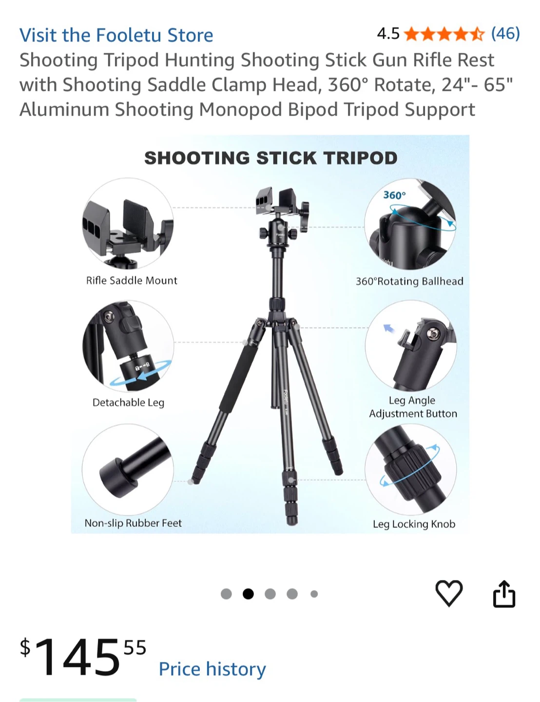 Fooletu Shooting Stick Tripod - photo 3