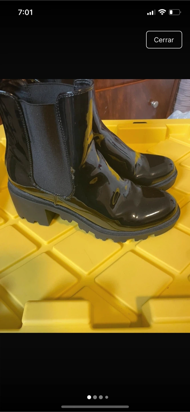 Black Patent Chelsea Boots