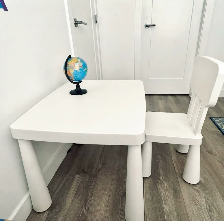 White Kids Play Table and Chair Set