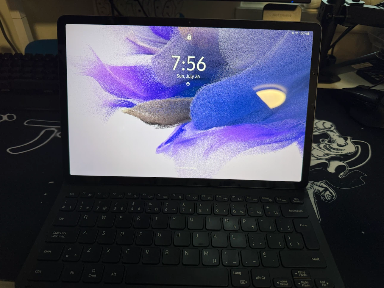 Samsung Galaxy Tab S7 FE with Keyboard Cover and Stylus