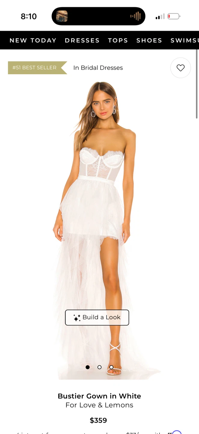 For Love & Lemons Bustier Gown in White