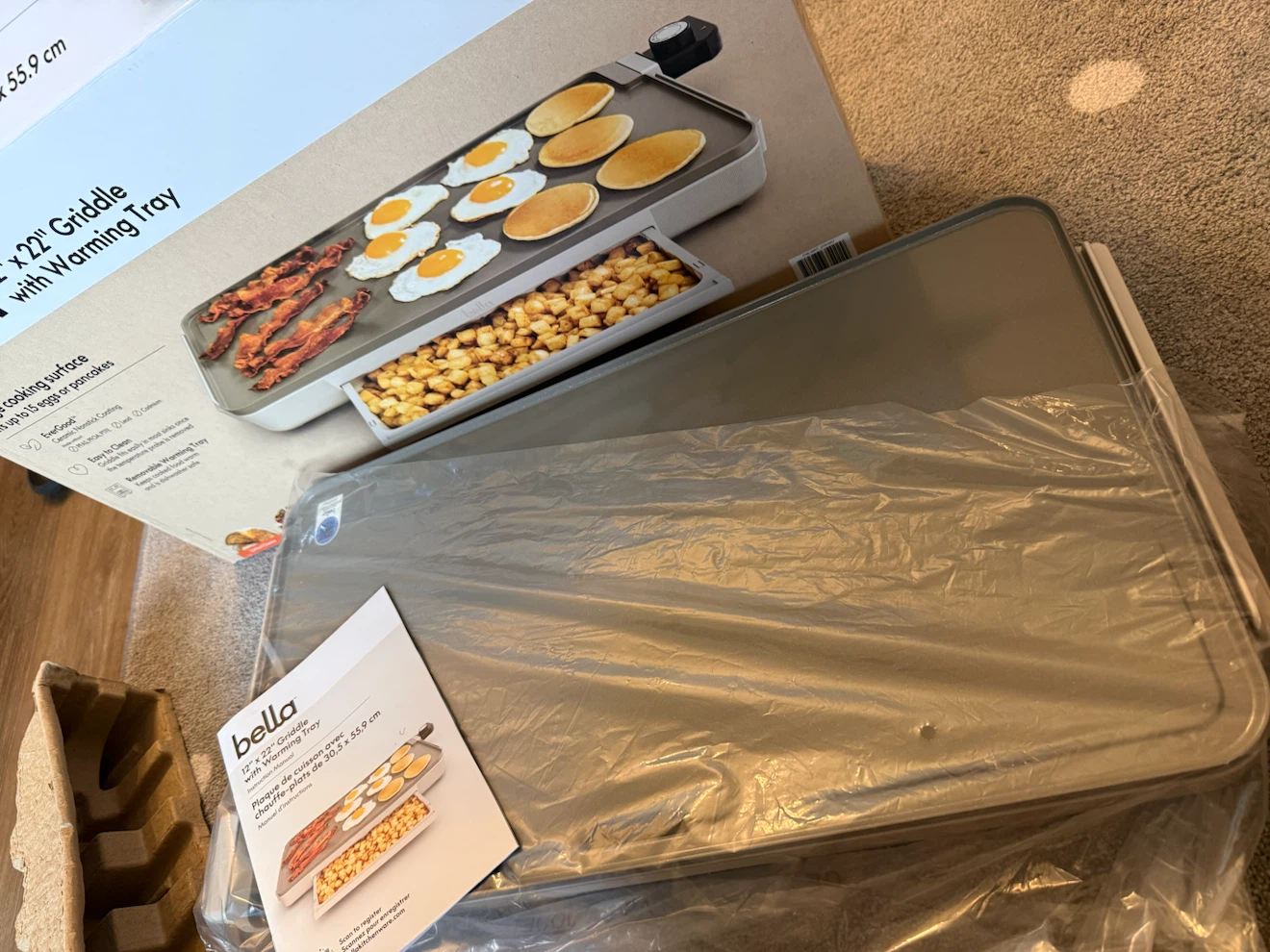 Bella 12" x 22" Griddle with Warming Tray - photo 2
