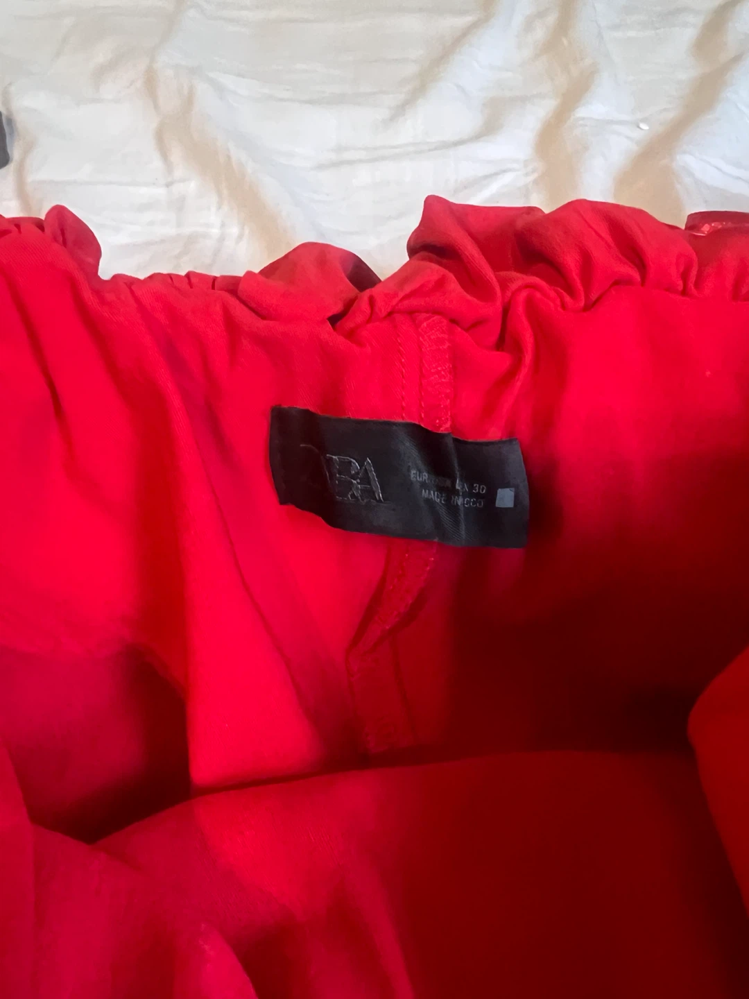 Zara Red Off-the-Shoulder Ruched Dress - photo 2