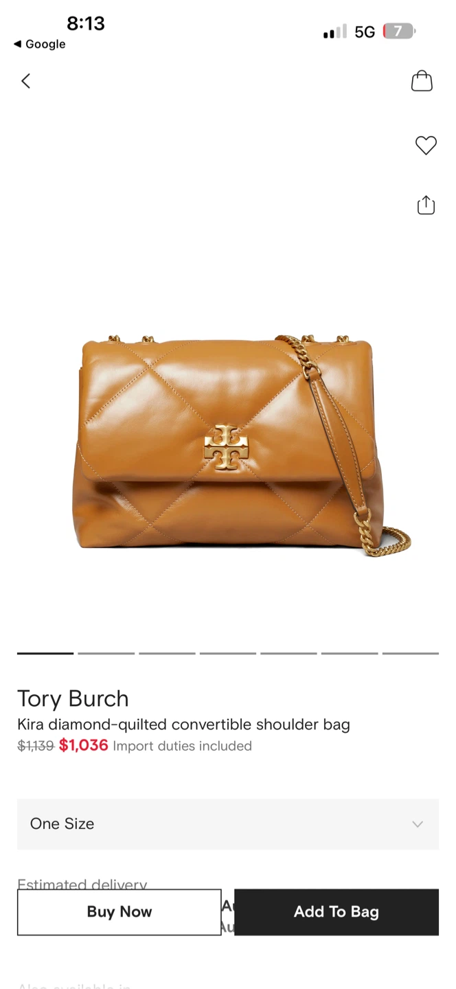 Tory Burch Kira Diamond Quilt Shoulder Bag
