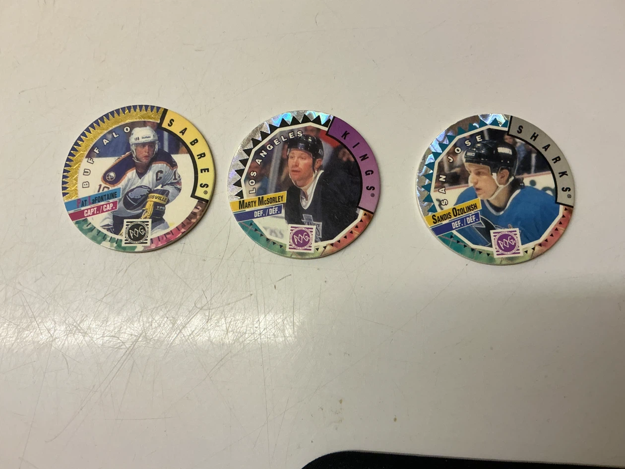 3 NHL POGs - Pat LaFontaine, Marty McSorley, Sandis Ozolinsh