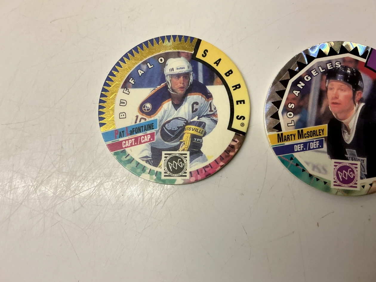 3 NHL POGs - Pat LaFontaine, Marty McSorley, Sandis Ozolinsh - photo 2