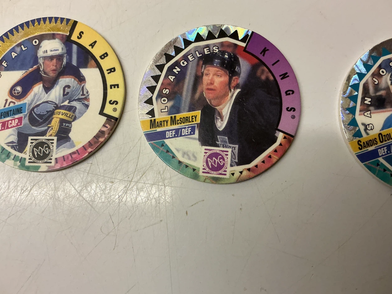 3 NHL POGs - Pat LaFontaine, Marty McSorley, Sandis Ozolinsh - photo 3