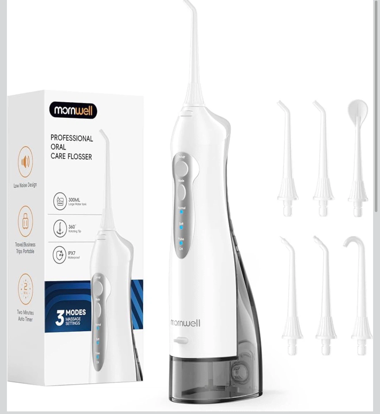 Mornwell Water Flosser Cordless, Water Flossers for Teeth