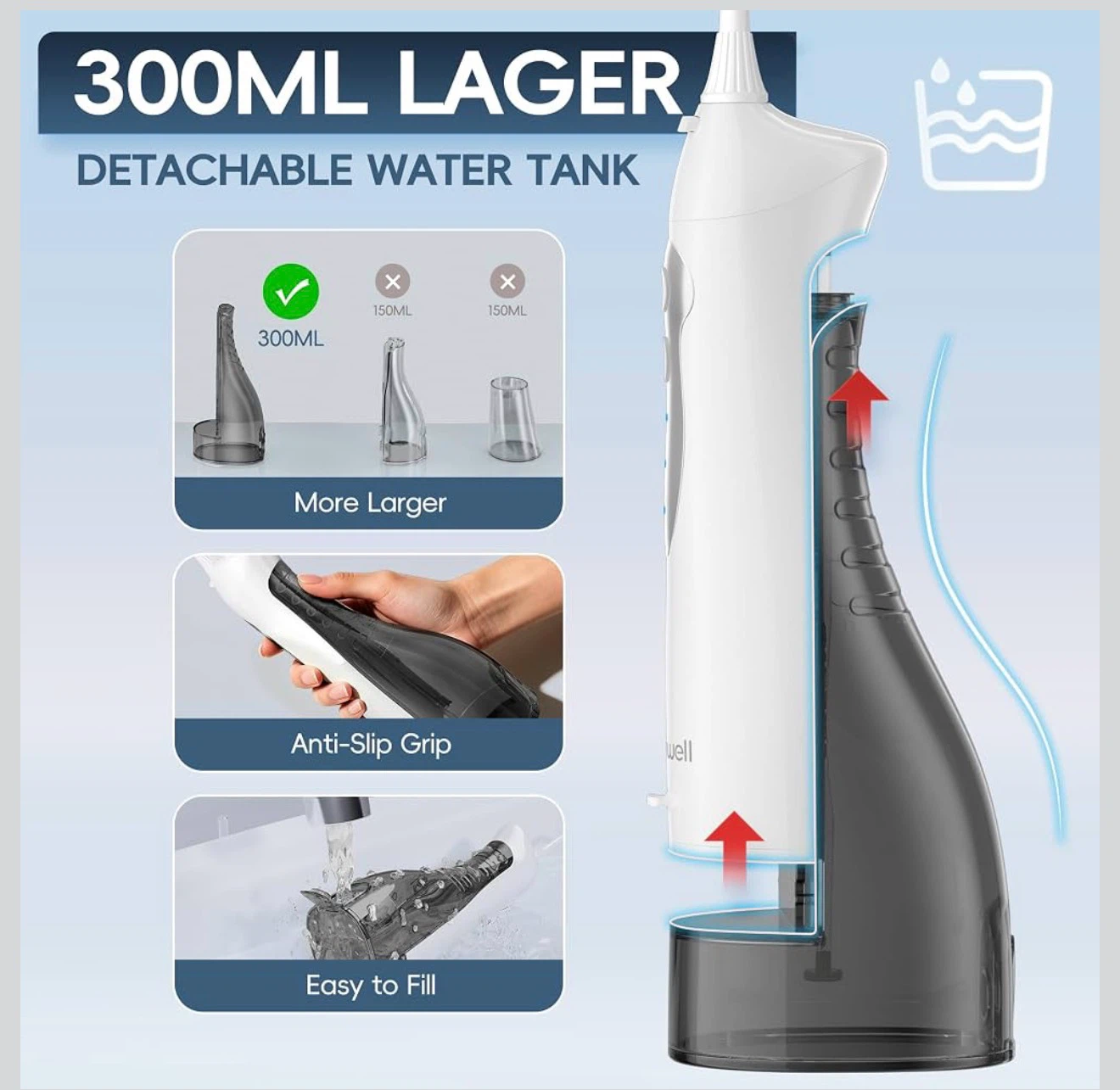 Mornwell Water Flosser Cordless, Water Flossers for Teeth - photo 4
