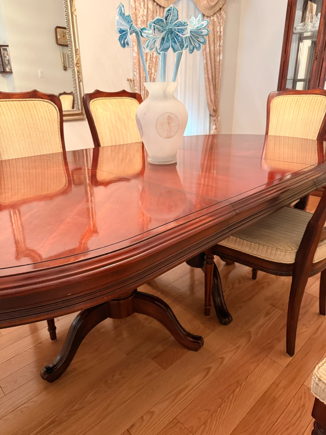 Oval cherrywood Dining Table with Chairs - photo 3