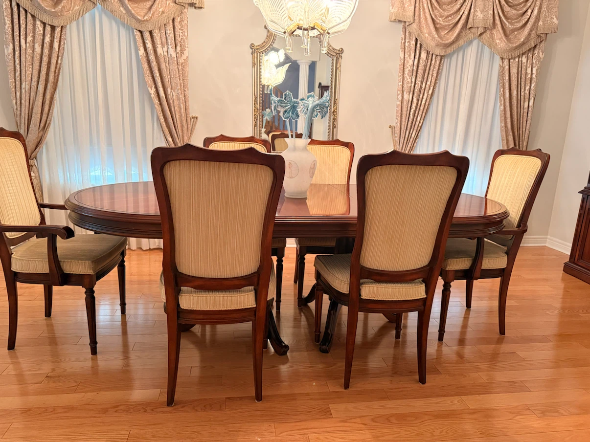 Oval cherrywood Dining Table with Chairs - photo 4