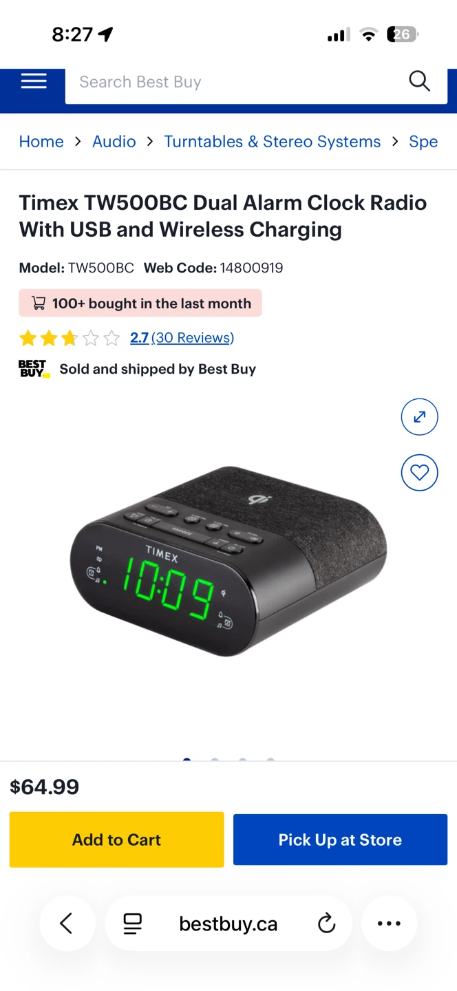 Timex Dual Alarm Clock Radio with USB + Wireless Charging - photo 5