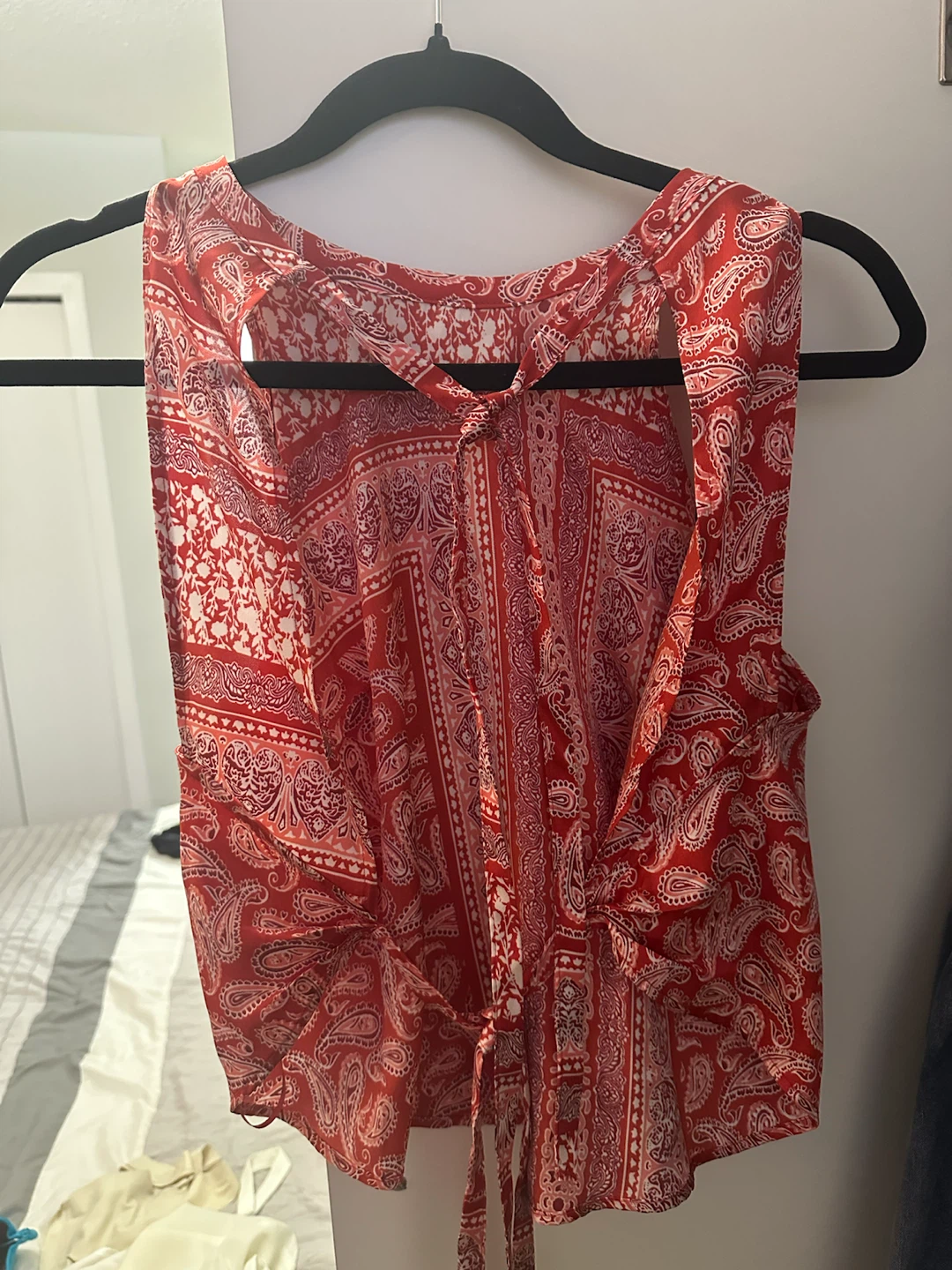 Topshop Red Paisley Print Tank Top - US 2