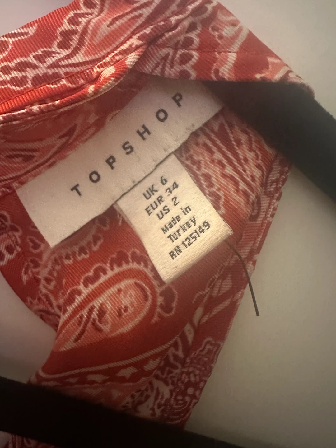Topshop Red Paisley Print Tank Top - US 2 - photo 3
