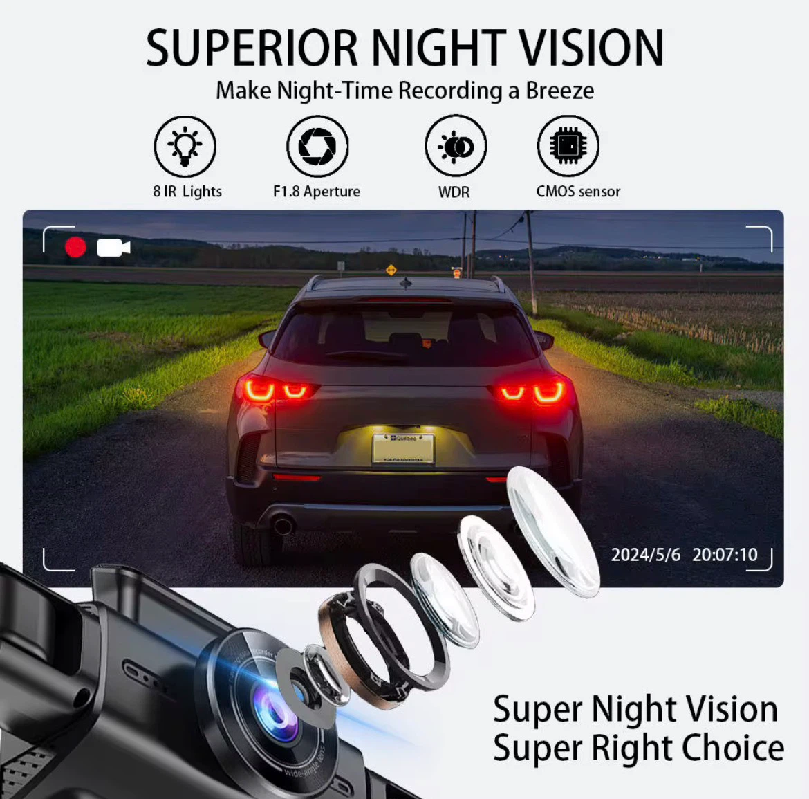 4-Channel Dash Cam with Wi-Fi and Night Vision - photo 3