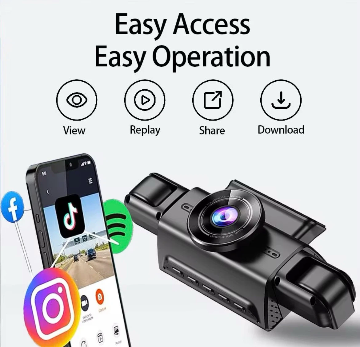 4-Channel Dash Cam with Wi-Fi and Night Vision - photo 4