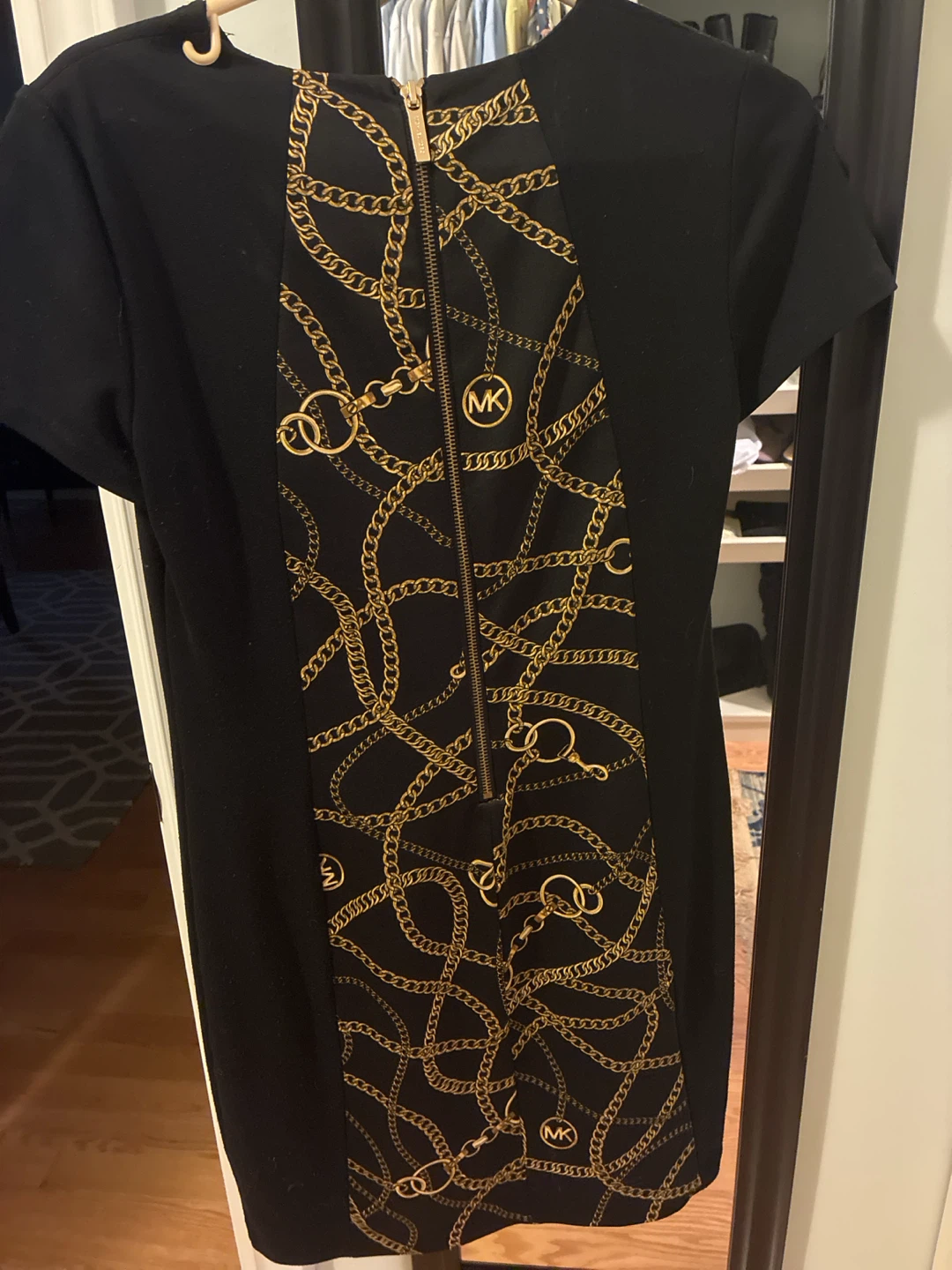 Michael Kors Black Dress with Gold Chain Print - photo 2