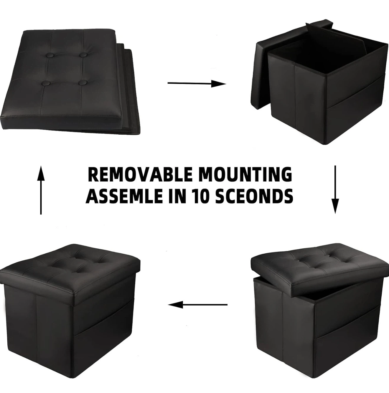 [Collapsible Ottoman with Storage - photo 4